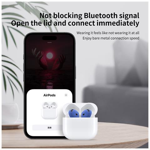 Cuscinetti Auricolari In Silicone Per Apple Airpods 4 - Set Da 2 Paia: Comfort E Protezione Blue - Foto 7
