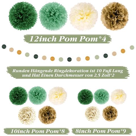 Pomponi Set 23 Pezzi Decorazione Stile Vintage Multicolore - Foto 2