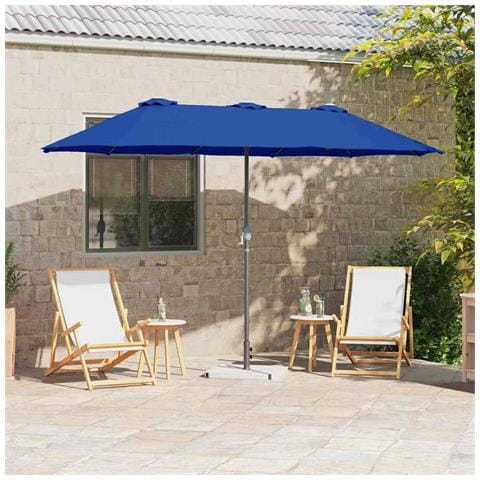 Ombrello da giardino Blu 370 x 197 x 239 cm - Foto 2