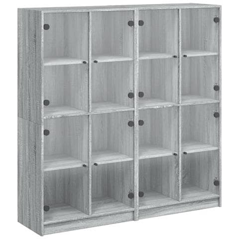 Libreria Ante Grigio Sonoma 136x37x142 cm in Legno Multistrato - Foto 1