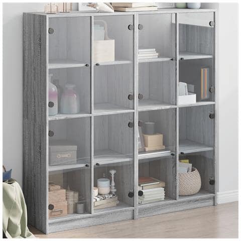 Libreria Ante Grigio Sonoma 136x37x142 cm in Legno Multistrato - Foto 2