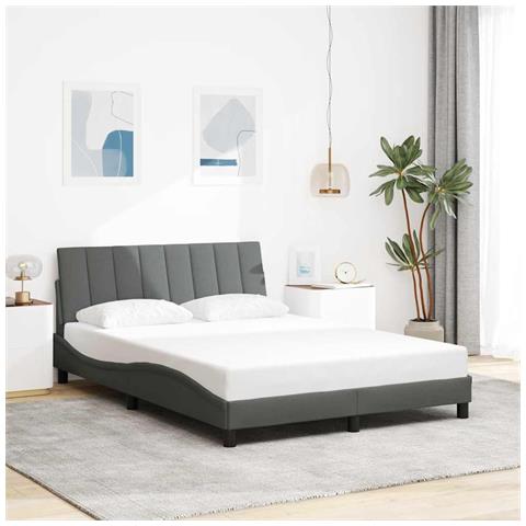 Giroletto senza Materasso Grigio Scuro 140x200 cm Tessuto - Foto 2