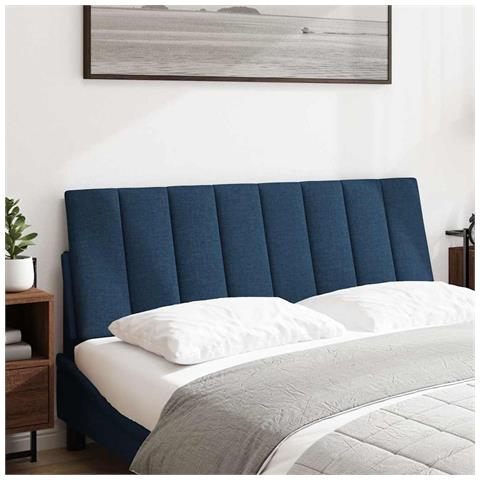 Cuscino Testiera Blu 120 cm in Tessuto - Foto 2