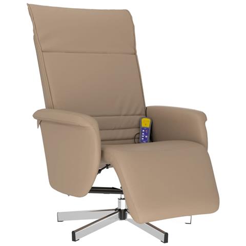 Poltrona Reclinabile Massaggi Poggiapiedi Cappuccino Similpelle - Foto 1