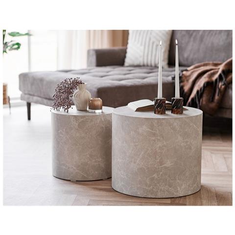 Tavolino Prague - Grigio - Mdf - 48x48x40 Cm - Foto 2