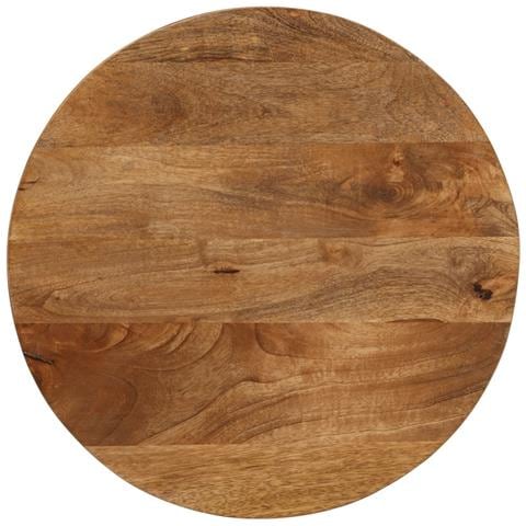 Piano per Tavolo Ø 50x3,8 cm Rotondo in Legno Massello di Mango - Foto 1