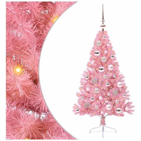 Albero di Natale artificiale con luci integrate Rosa 120 cm PVC - Foto 1