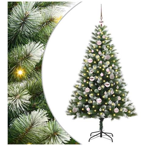 Albero di Natale artificiale a cerniera con neve fioccata - Foto 1