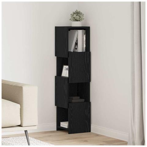 Mobile angolare Bianco 25,5x25x102cm Legno multistrato - Foto 2