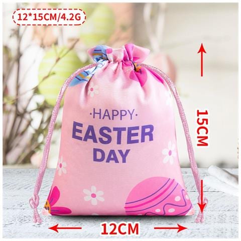 Sacchetti Di Caramelle Di Pasqua (confezione Da 12) - Sacchetti Regalo In Seta Satinata Con Coulisse Pink - Foto 2
