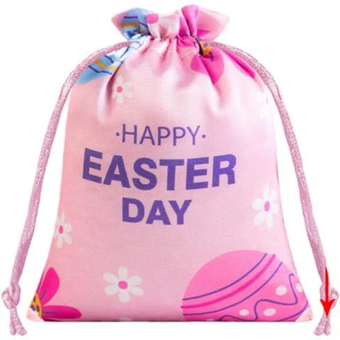 Sacchetti Di Caramelle Di Pasqua (confezione Da 12) - Sacchetti Regalo In Seta Satinata Con Coulisse Pink - Foto 3