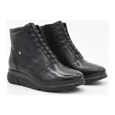 Stivaletto Con Zeppa Purapile Bro10 Nero Nero Pelle Naturale - Foto 1