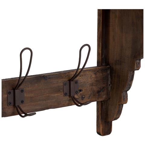 Appendiabiti Da Parete In Legno E Metallo Con 3 Ganci 61x18,5x41,5h Cm - Foto 7