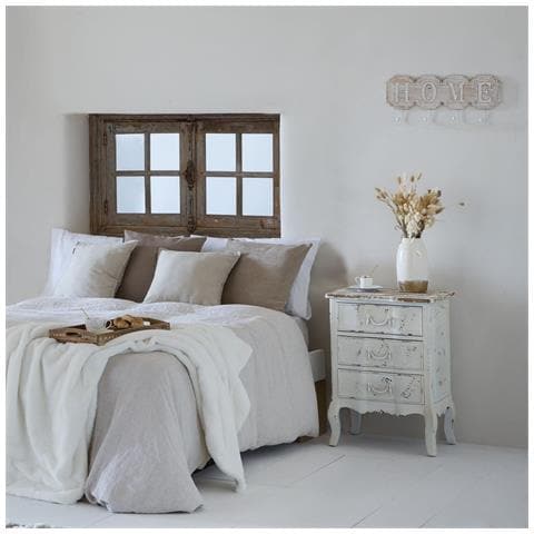 Comodino In Legno Laccato Bianco Invecchiato, Dimensioni 50x40x70 Cm. - Foto 2