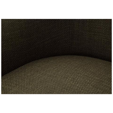 Poltrona Girevole Siena In Tessuto Verde Oliva Con Bordura Avorio 83x66x80 Cm - Foto 8