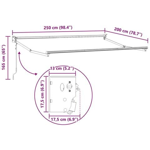 Struttura della tenda elettrica retrattile Bianco 2,5 x 2 m - Foto 8