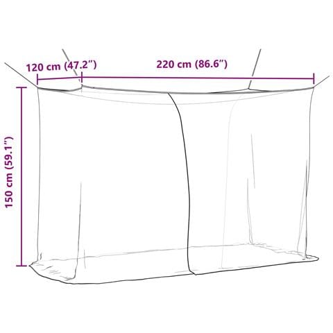 Zanzariera per letto 156 maglia 3 pcs Nero Poliestere - Foto 8
