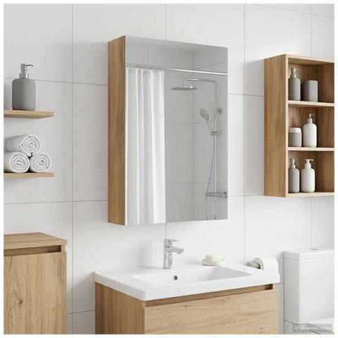 Mobiletto per specchio da bagno con porta Rovere Artigianale - Foto 2