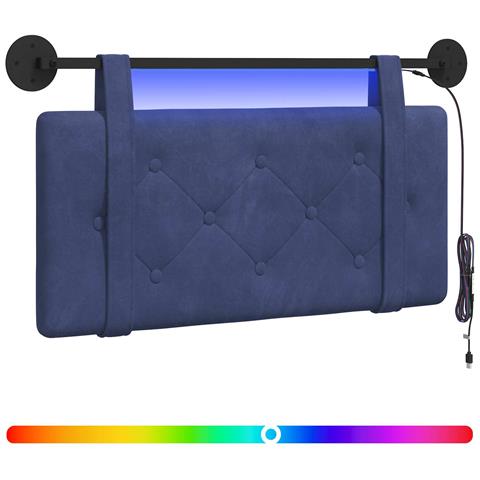 Testiera sospesa Con luce LED Blu Polizia Velluto - Foto 1