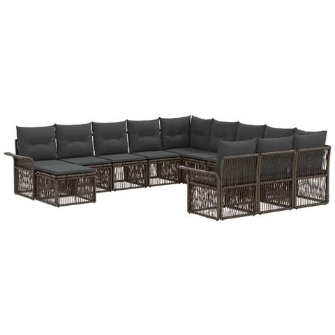 Set Divano da Giardino 12 pcs Grigio e Grigio Scuro polyrattan - Foto 1