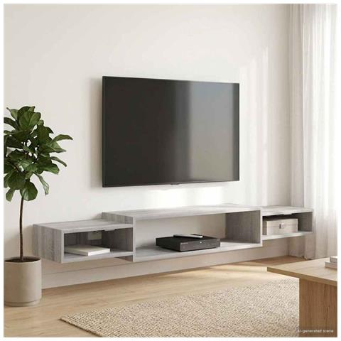 Mobile TV da Parete A parete Sonoma grigio 180 x 28 x 21 cm - Foto 2