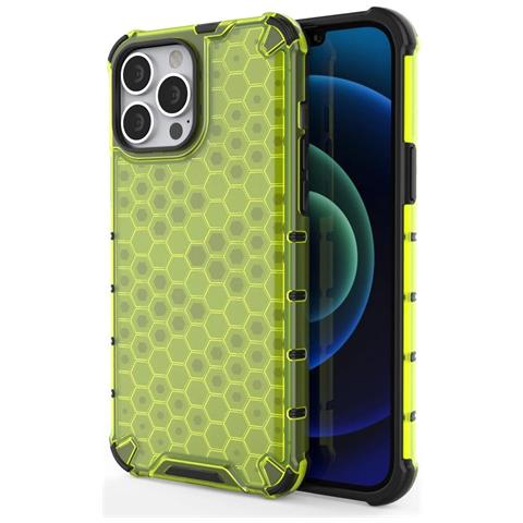 Coperchio A Nido D'ape Con Bumper In Tpu, Progettato Per Iphone 13 Pro Max, Verde. - Foto 1