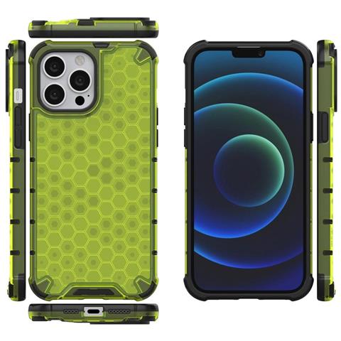 Coperchio A Nido D'ape Con Bumper In Tpu, Progettato Per Iphone 13 Pro Max, Verde. - Foto 7