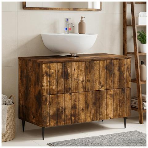 Armadio per Lavabo da Bagno ZWOLLE Rovere Fumo - Foto 2