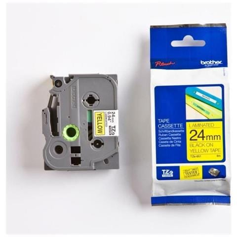 Nastro Laminato in Poliestere per Etichettatrice Formato 24 mm x 8 m Nero e Giallo - Foto 4