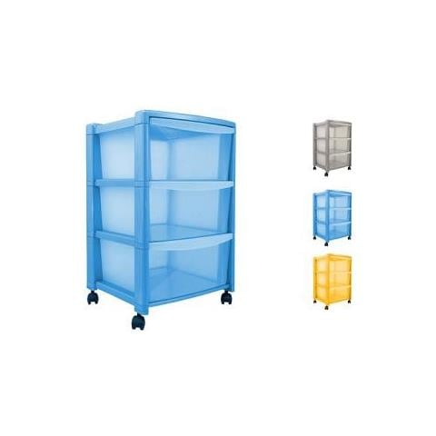 Cassettiera In Polipropilene Con Ruote Piroettanti, 40x40xh. 63 Cm Silver - Foto 3