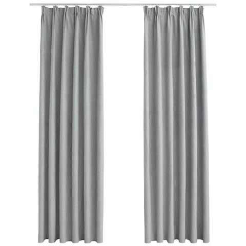 Tende Oscuranti Con Ganci 2 Pz Grigie 140x245 Cm - Foto 1
