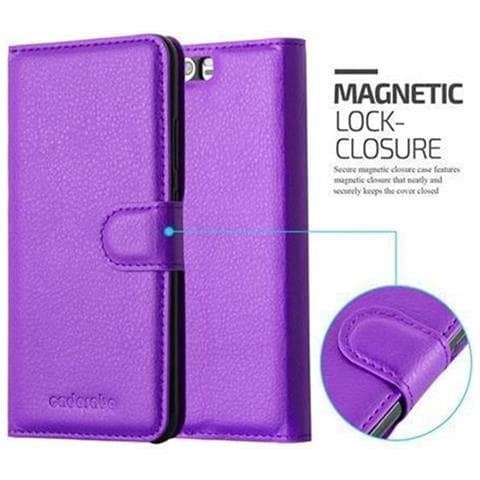 Custodia Compatibile Con Huawei P10 In Violetta Ametista - Coperchio Protettiva Con Chiusura Magnetica, Funzione Stand E Tasca Per Le Carte - Foto 2