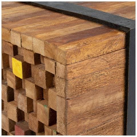 Mobile Porta TV 110x30x32,5 cm in Legno Massello di Teak - Foto 8