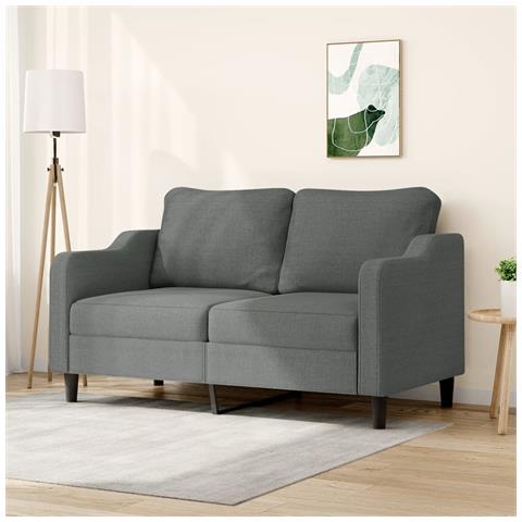 Divano A 2 Posti Grigio Scuro 140 Cm In Tessuto - Foto 1