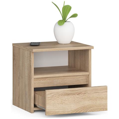 Comodino CL1, 1 cassetto, 40x35x40 cm, Colore Sonoma Quercia - Foto 2