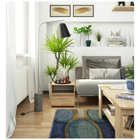 Comodino CL1, 1 cassetto, 40x35x40 cm, Colore Sonoma Quercia - Foto 5