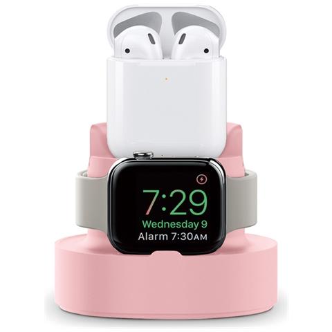 Base Di Ricarica Per Apple Watch E Apple Pods / Smartphone In Tpu, Rosa - Foto 1