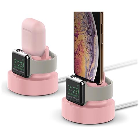 Base Di Ricarica Per Apple Watch E Apple Pods / Smartphone In Tpu, Rosa - Foto 2
