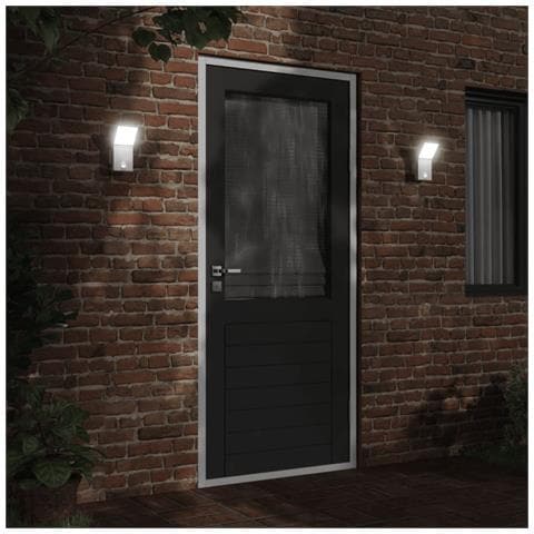 Applique con LED e Sensore 2 pz Bianche in Alluminio Pressofuso - Foto 3