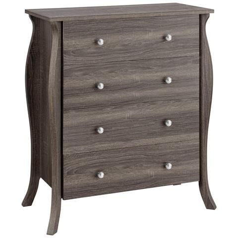 Ludwig Comò Con 4 Cassetti In Agglomerato Rovere Grigio - Foto 1