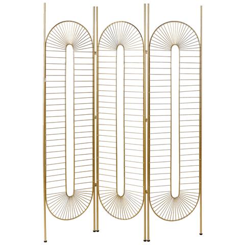 Paravento 3 Pannelli Metallo Oro 135 X 170 Cm Noale - Foto 2