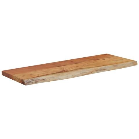 Mensola A Muro 80x30x2,5cm Rettangolare Legno Acacia Bordi Vivi - Foto 3