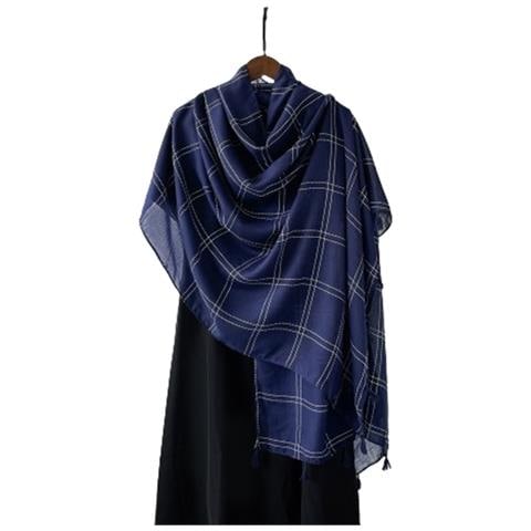 Sciarpa A Tinta Unita - Morbido Ed Elegante Avvolgimento In Poliestere (200x80 Cm) Darkblue - Foto 1