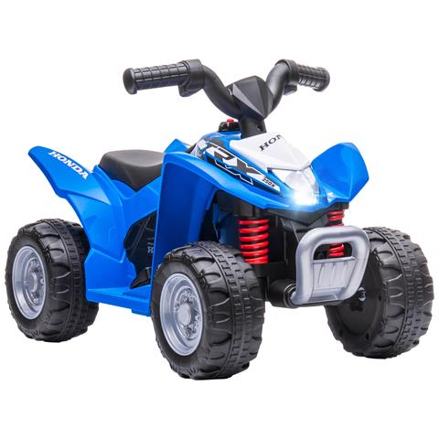 Quad Elettrico per Bambini 18-36 Mesi con Luci LED, Clacson e Pedali, 65.5x38.5x43.5 cm, Blu - Foto 1
