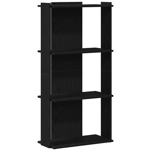 Libreria A 3 Ripiani Nera 60x30x120 Cm In Legno Multistrato - Foto 2