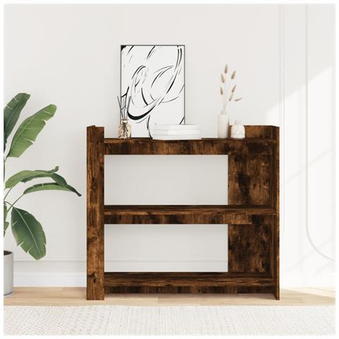 Tavolino Consolle Rovere Fumo 100x35x90 Cm In Legno Multistrato - Foto 2