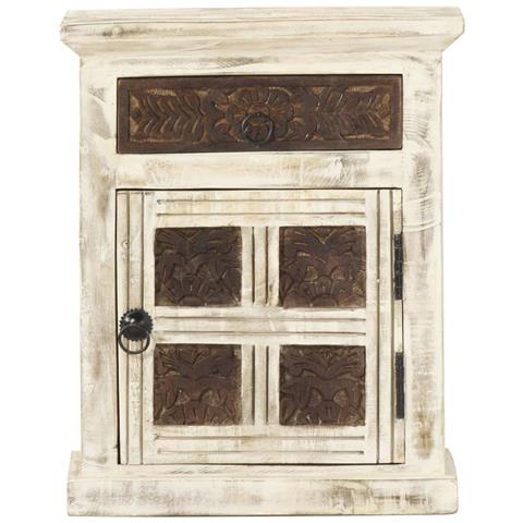 Lusso Casadino -  Comodino Bianco 40x30x50 Cm In Legno Massello Di Mango - Foto 1