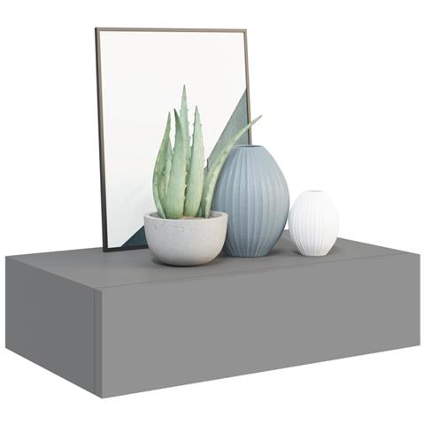 Scaffale Con Cassetti Da Parete Grigio 40x23,5x10 Cm In Mdf - Foto 2