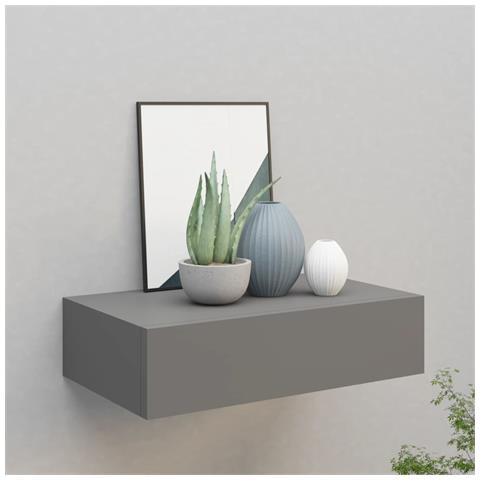 Scaffale Con Cassetti Da Parete Grigio 40x23,5x10 Cm In Mdf - Foto 8