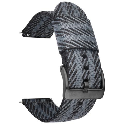 Elegante Cinturino Per Orologio In Nylon Da 24/22/20/18 Mm Con Fibbia Nera Black 24 Mm - Foto 1